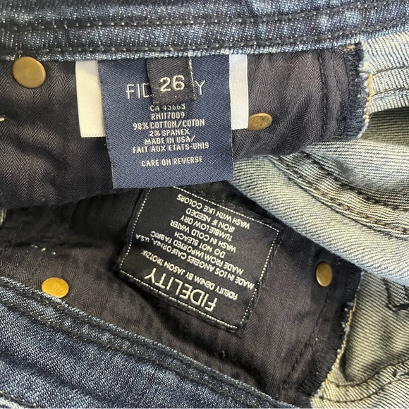 Fidelity Stevie Mid Rise Denim Jean Capri Dark Wash Size 26 - Picture 8 of 9